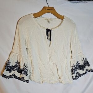 H&M White & Blue Blouse